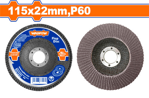 DISCO FLAP DESBASTE DE ACERO GRANO 60 412 MARCA WADFOW