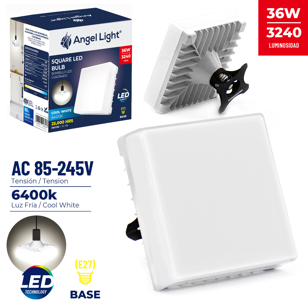 BOMBILLO LED CUADRADO ANGEL LIGHT