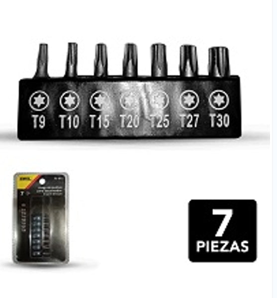 JUEGO DE PUNTAS ESTRELLA / TORX 07 PZA DE DESTORNILLADOR