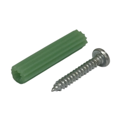RAMPLUG CON TORNILLO - VERDE + TORNILLO 8 X 1-1/2" 10PZA