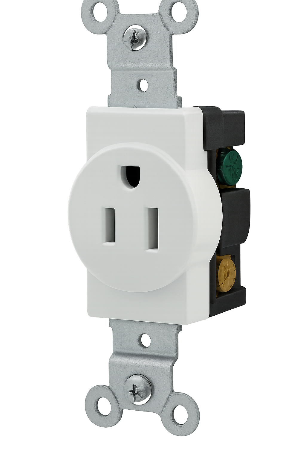 TOMA CORRIENTE SENCILLO BLANCO 2P+T 15A125V MARCA VERT UNIDAD