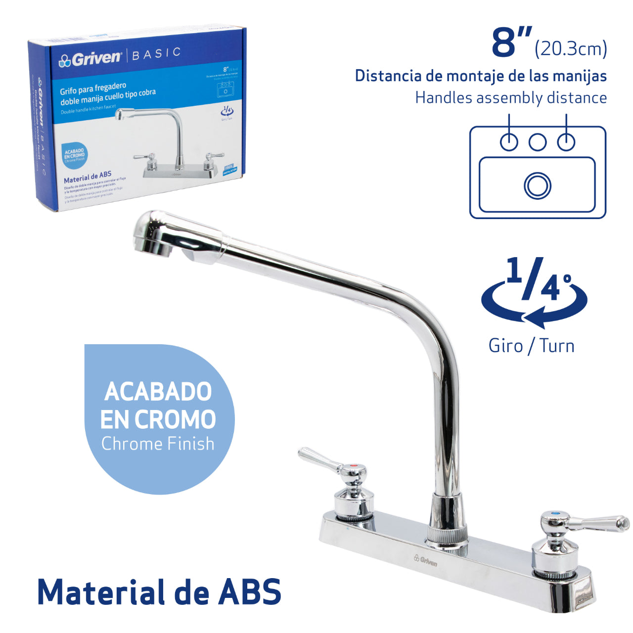 LLAVE DE FREGADERO DOBLE GRIVEN
