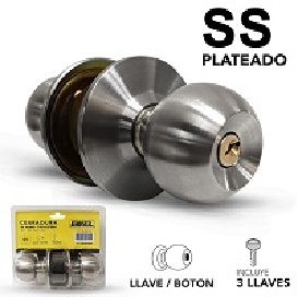CERRADURA DE POMO PLATEADO EXXEL