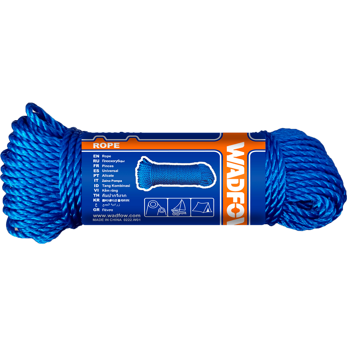 CUERDA 4MM X 30MT X 100% POLIPROPILENO MARCA WADFOW