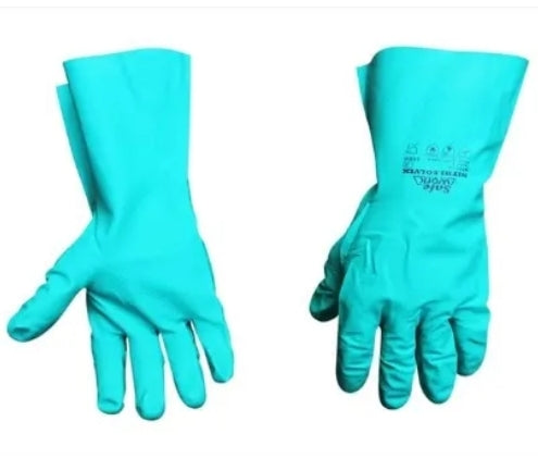 GUANTE DE NITRILO VERDE L 13" SAFE WORK