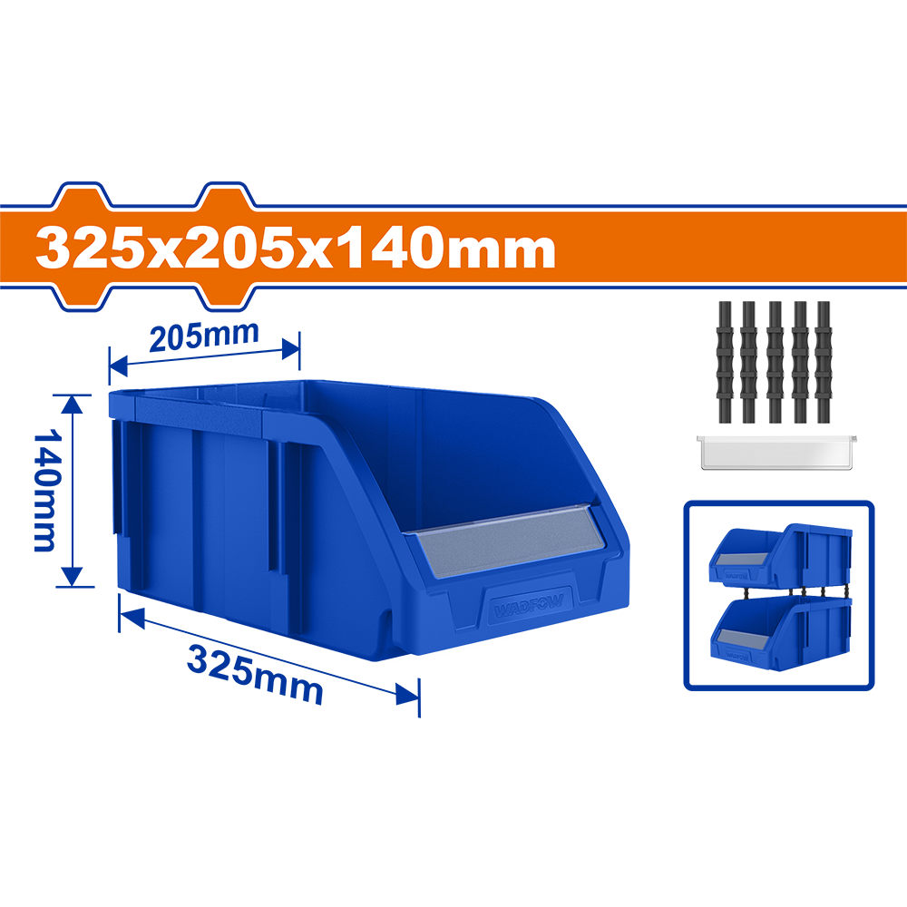 CAJA PLASTICA APILABLE 325MM  X 205MM X 140MM WADFOW
