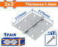 PAR BISAGRAS 3X3 GALVANIZADA PARA PUERTA + TORNILLOS MARCA WADFOW
