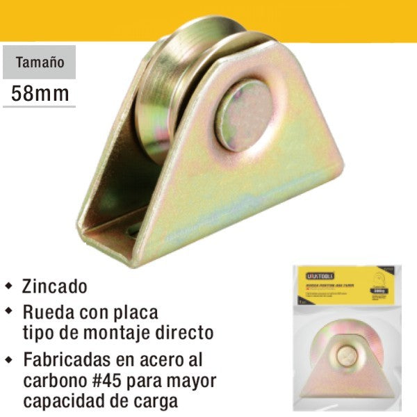 RUEDA 58MM "CON BASE" EN V P/PORTON UYUSTOOLS