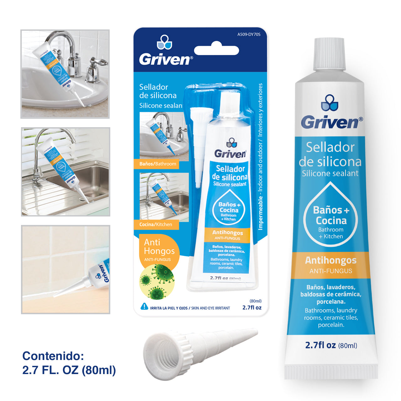SILICON TRANSPARENTE 80ML ANTIHONGO GRIVEN