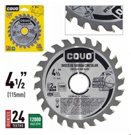 DISCO PARA SIERRA CIRCULAR 4-1/2" COVO