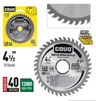 DISCO PARA SIERRA CIRCULAR 4-1/2" COVO