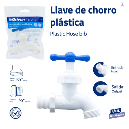 LLAVE DE CHORRO  PLASTICA GRIVEN