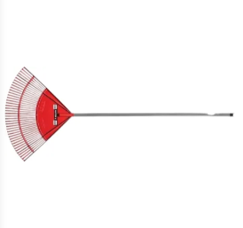 RASTRILLO DE JARDIN PLASTICO 40 DIENTES CON CABO DE MADERA BELLOTA