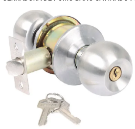 CERRADURA DE POMO SATINADO PLATEADO TEZZA