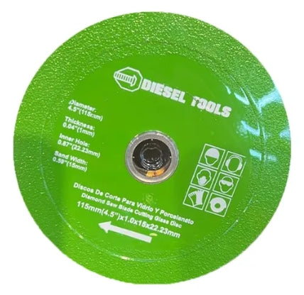 DISCO CORTE PARA VIDRIO 4-1/2" DIESEL TOOLS