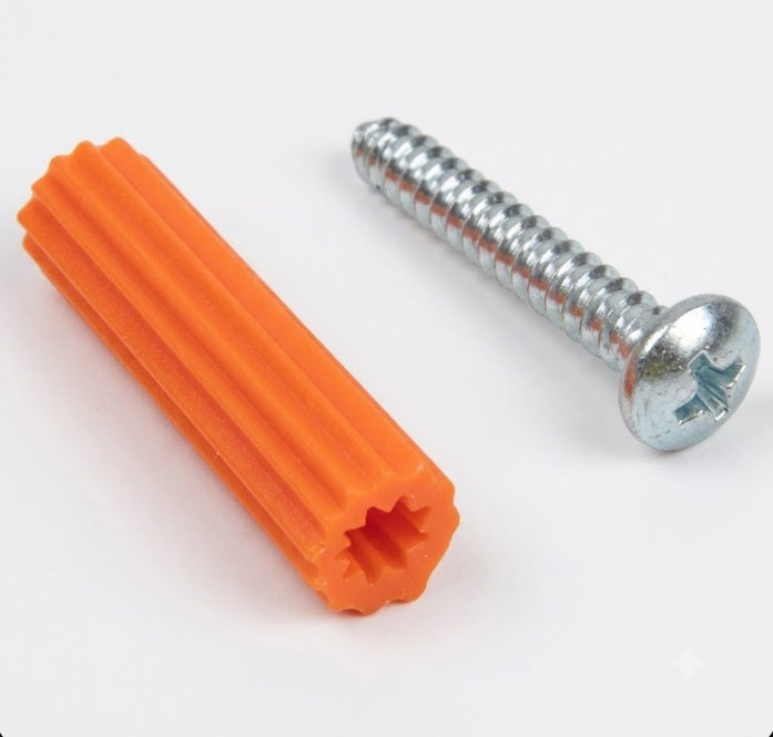 RAMPLUG CON TORNILLO - NARANJA + TORNILLO 12 X  1-1/2" 10PZA