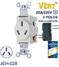 TOMA PATA DE GALLINA 25AMP VERT