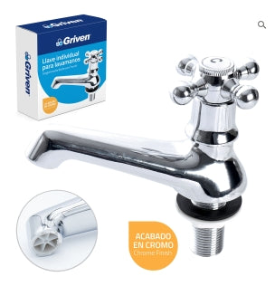 LLAVE PARA LAVAMANO INDIVIDUAL METALICA GRIVEN