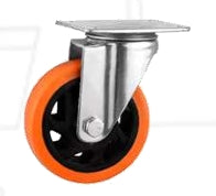 RUEDA POLIPROPILENO GIRATORIA CON BASE PLATEADA DAHAI