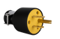 ENCHUFE MACHO DE GOMA 2P+T 15A125V VERT UNIDAD