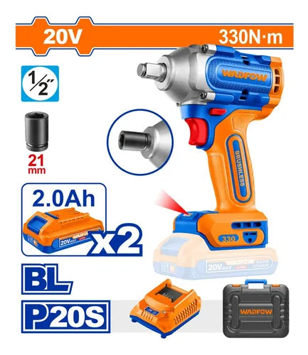 LLAVE DE IMPACTO INALAMBRICA 1/2" 20V 330N/M