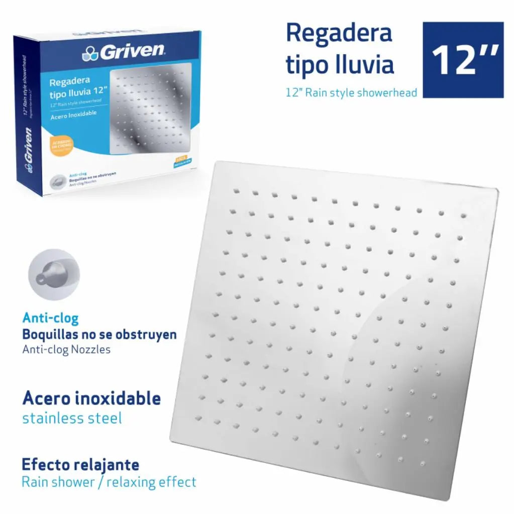 REGADERA CUADRADA 12" GRIVEN
