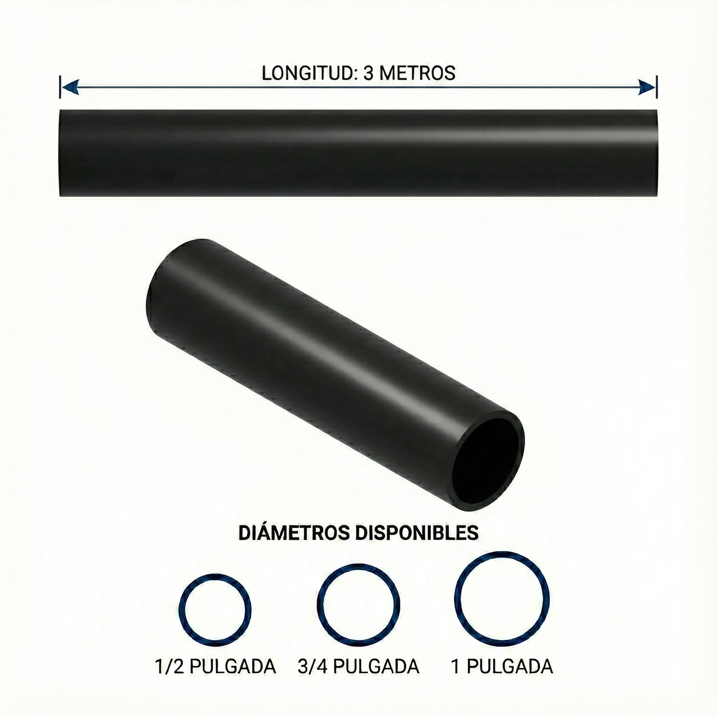 TUBO ELECTRICIDAD NEGRO