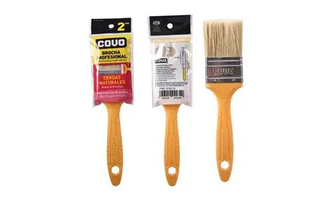 BROCHA CERDA BLANCA MANGO DE PLASTICO COVO
