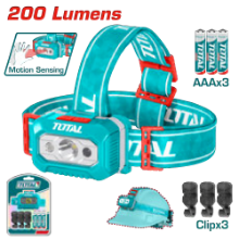 LINTERNA LED MINERA 100 - 200LM TOTAL TOOLS