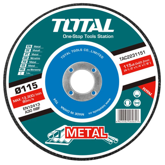 DISCO DE DESBASTE O ESMERILAR TOTAL TOOLS